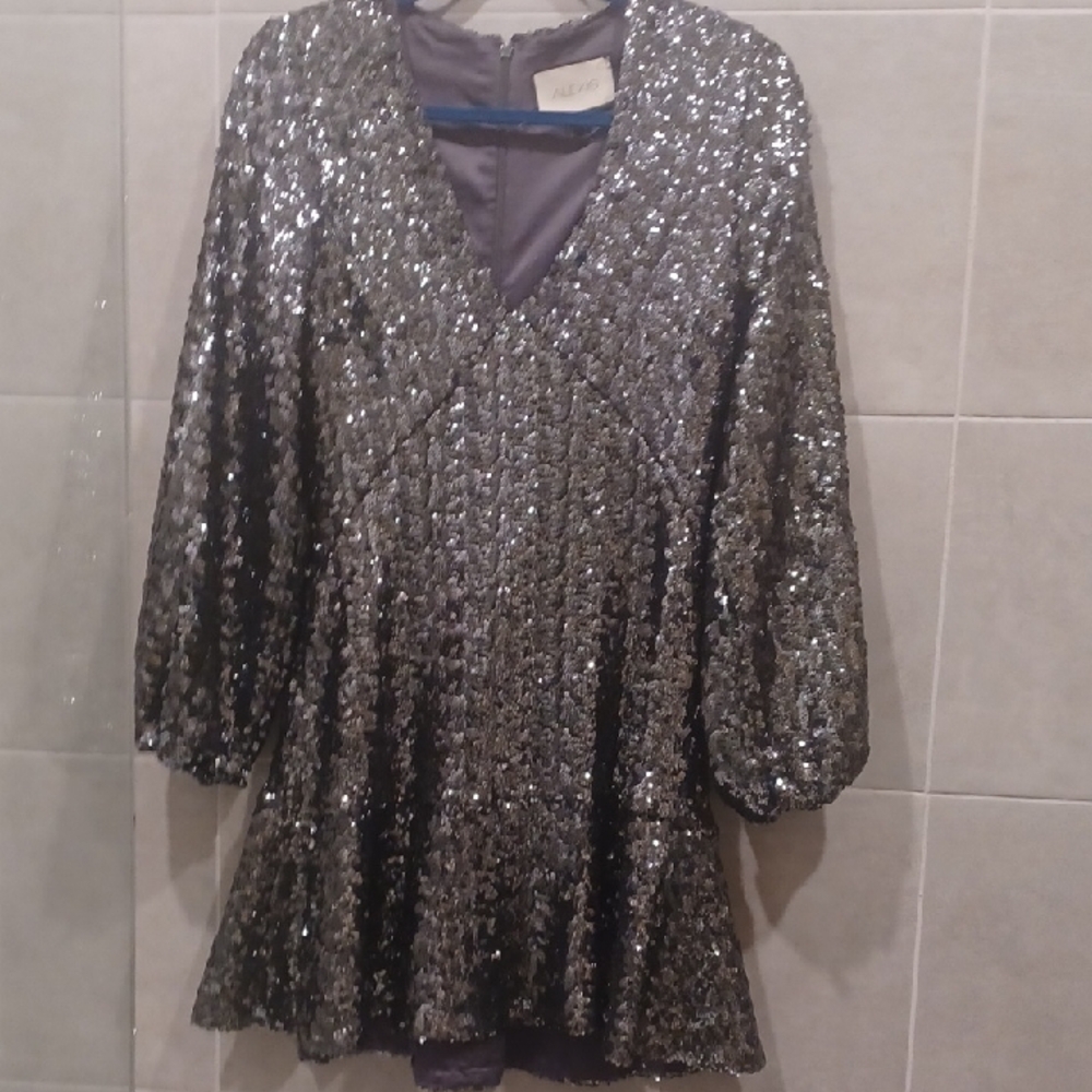 Alexis Midnight Grey Sequin Dress